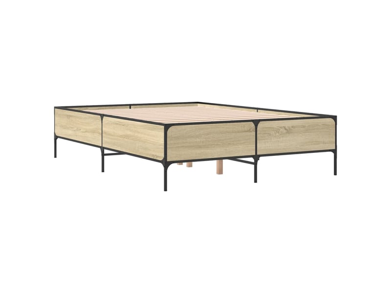  Lit double- lit adulte -  cadre de lit sans matelas chêne sonoma 150x200 cm  - Conforama B