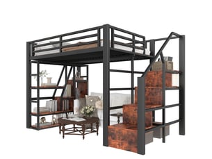 Lit mezzanine 140x200 cm <strong>MODENUIT </strong>  <strong></strong> coloris noir