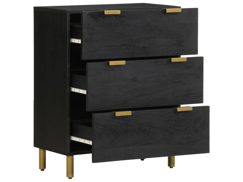  Buffets 2 pcs - bahut - meuble de rangement noir 60x33x75 cm bois d'ingénierie  - Conforama C