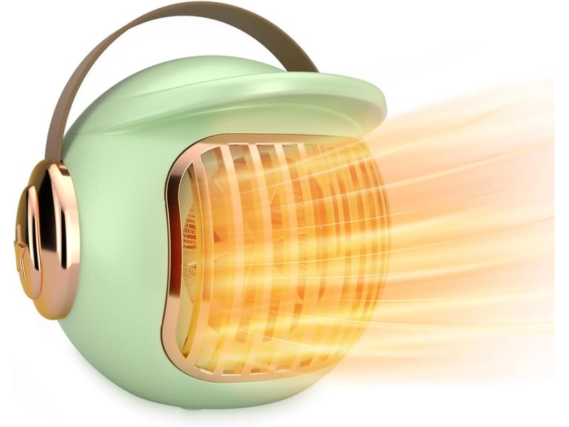  Mini chauffage d'appoint portable de 400 w idéal pour les bureaux et les chambres, avec protection anti-basculement (couleur verte  - Conforama A