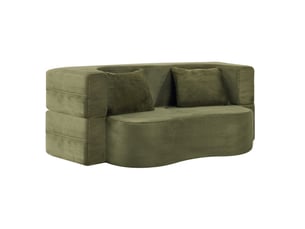 Canapé-lit futon 2 places vert olive 180 x 55 x 70 cm