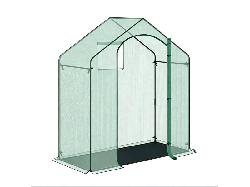  Serre de jardin 200x80x200 cm – verte – porte zippée enroulable, toile pe 140 gm² et piquets d'ancrage  - Conforama A