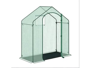 Serre de jardin 200x80x200 cm – verte – porte zippée enroulable, toile pe 140 gm² et piquets d'ancrage