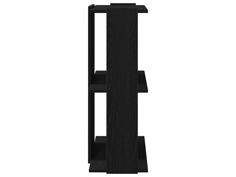 Bibliothèque à 3 niveaux, armoire à livres noir 60x30x80 cm bois d'ingénierie - Conforama E