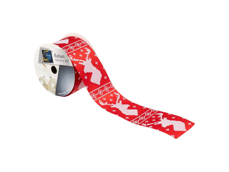  Ruban imprimé 50mm l.3 m polyester assorti  - Conforama D