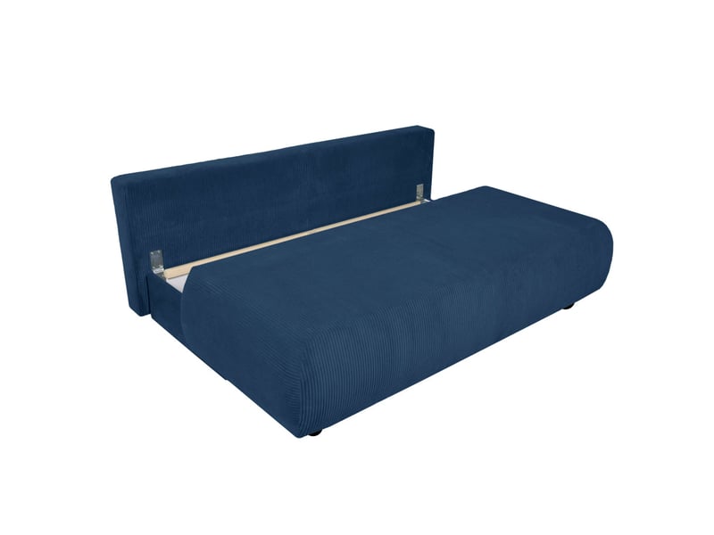  Canapé droit veluto convertible avec coffre en velours côtelé - bleu foncé VELUTO - Conforama D