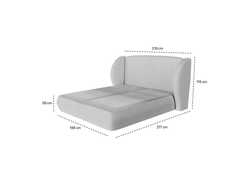 Lit design plénitude drimz - 180x200cm tissu bouclé Plénitude - Conforama R