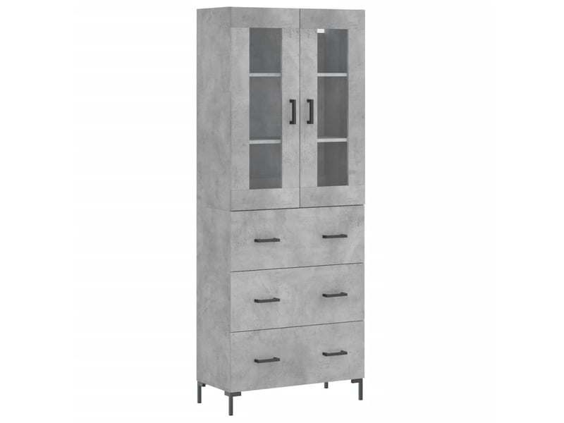  Buffet haut - bahut - meuble de rangement gris béton 69,5x34x180 cm bois d'ingénierie  - Conforama A