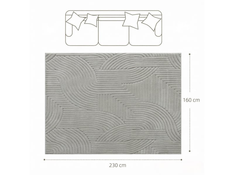  Tapis de salon géométrique 230 x 160 cm antidérapant homvra  - Conforama E
