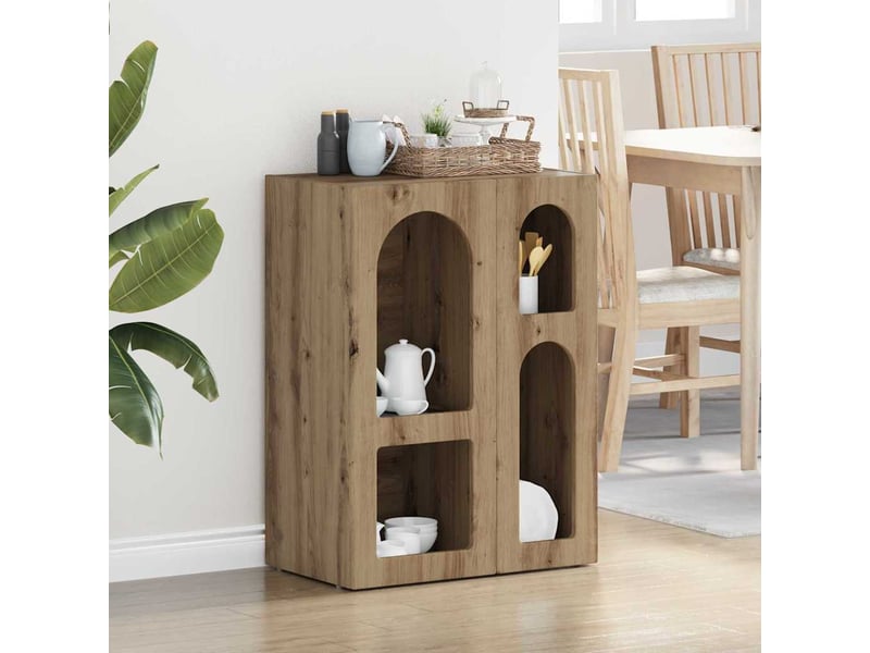  Buffet - bahut - meuble de rangement elst chêne artisanal 59 x 35 x 80,5 cm bois d'ingénierie  - Conforama B