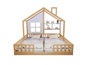 Lit cabane 2x90x200 cm MODENVIE coloris naturel