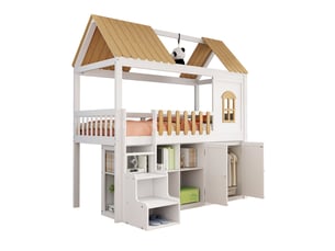 Lit mezzanine 90x200 cm SOGEU coloris blanc