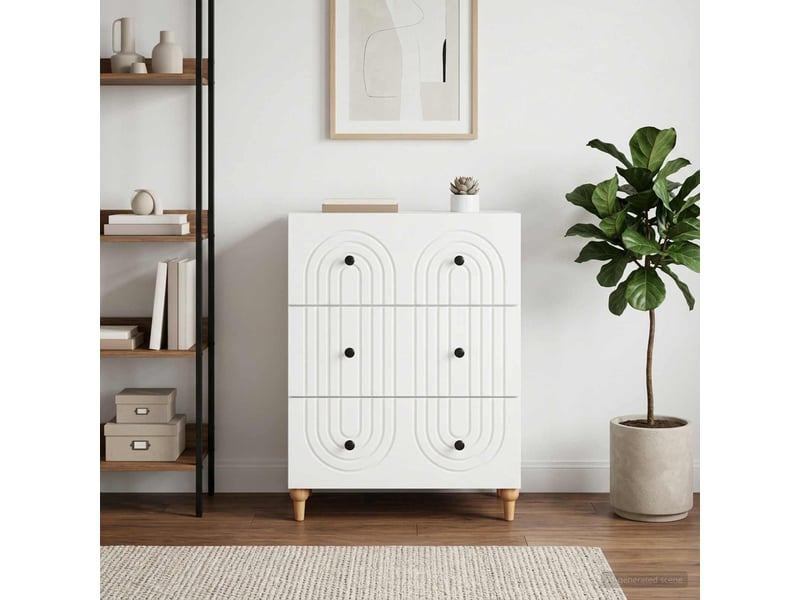  Armoire à tiroirs, rangement bureau blanc 66 x 34,5 x 90 cm bois d'ingénierie shl2866  - Conforama D