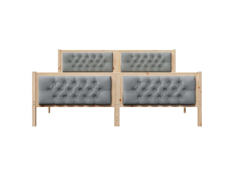  Lit double- lit adulte -  cadre de lit gris clair 160 x 200 cm pin massif  - Conforama D