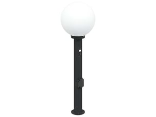 Borne lumineuse, lampadaire avec capteur et prise 80 cm noir ip44