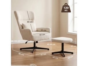 Pouf / repose pied MIVRAY beige