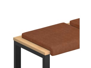 Lot de 2 coussins de banc, coussins d'assise, coussins pour chaisecanapé simili cuir marron profondeur 35 cm cf52493