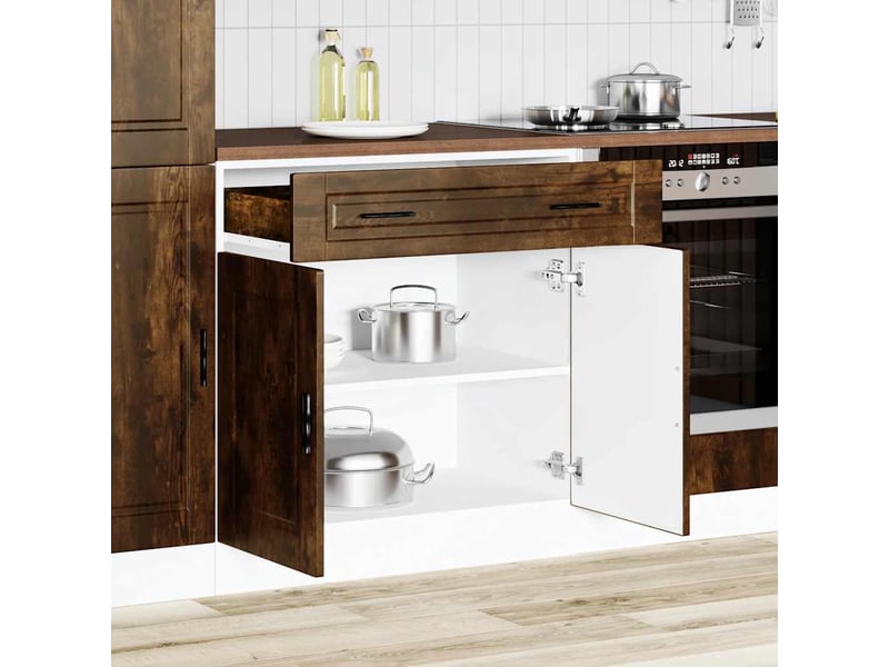  Meuble de rangement, armoire de cuisine porto chêne fumé bois d'ingénierie shl6877  - Conforama C