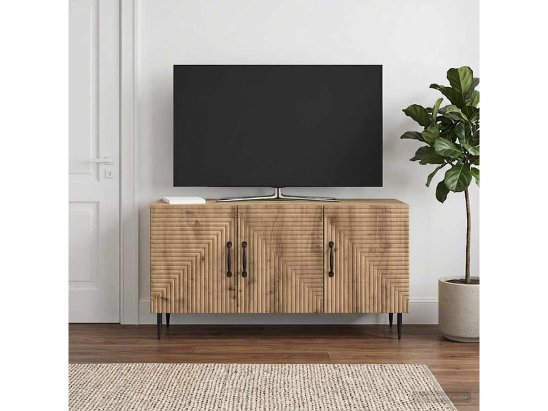  Meuble tv - banc tv - meuble de rangement 99 x 34,5 x 50 cm chêne artisanal bois d'ingénierie  - Conforama D