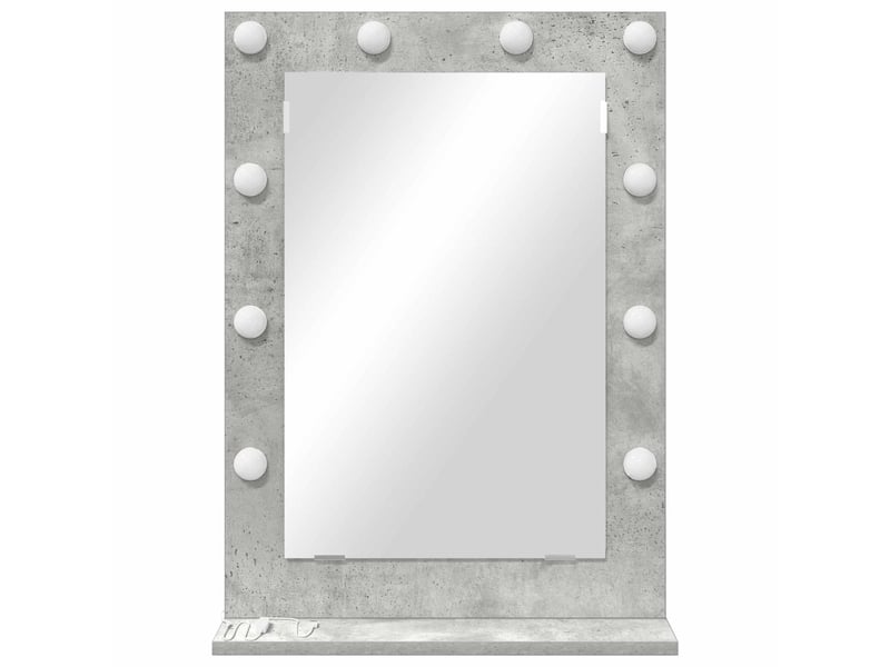  Miroir de vanité, miroir de coiffeuse gris béton 70 x 50 x 18 cm rectangulaire cf62777  - Conforama D