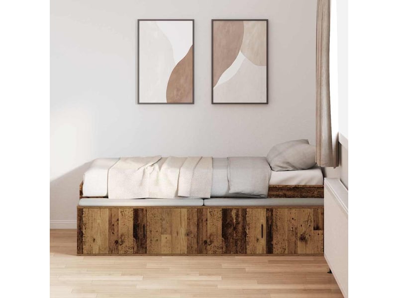 Lit simple- lit adulte -  cadre de lit bois ancien 80 x 200 cm bois d'ingénierie  - Conforama B