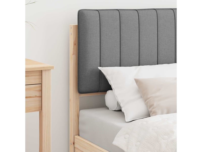  Lit simple- lit adulte -  cadre de lit avec tête de lit rembourrée gris clair 80 x 200 cm  - Conforama B