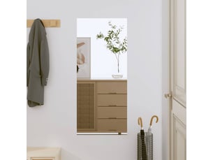 Miroir rectangulaire à fixer coloris gris <strong></strong>  <strong></strong> - 40 cm x 80 cm