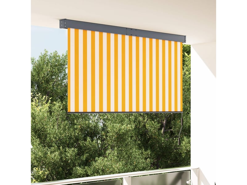  Store enrouleur, store à rouleau blanc et orange 180 x 250 cm tissu et aluminium cf44954  - Conforama B