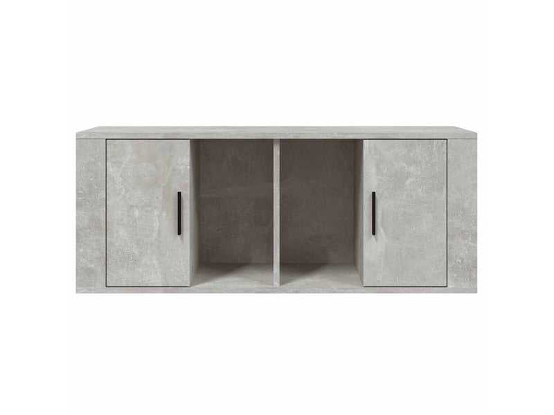  Meuble tv - banc tv - meuble de rangement gris béton 100x35x40 cm bois d'ingénierie  - Conforama E