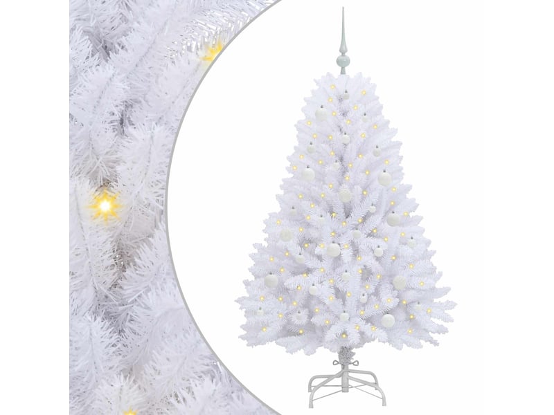 Sapin de noël - arbre de noël artificiel à branches articulées blanc 150 cm  - Conforama A
