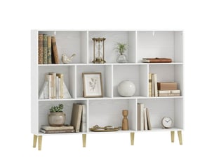 Bibliothèque à 10 cubes, 3 niveaux, 140 x 24 x 107 cm, blanche