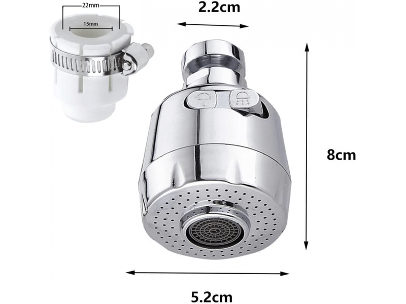 Aérateur de robinet, rotatif à 360°, 2 modes, tête de buse de robinet, adapté à la cuisine et à la salle de bain, 2 pièces (court) - Conforama C