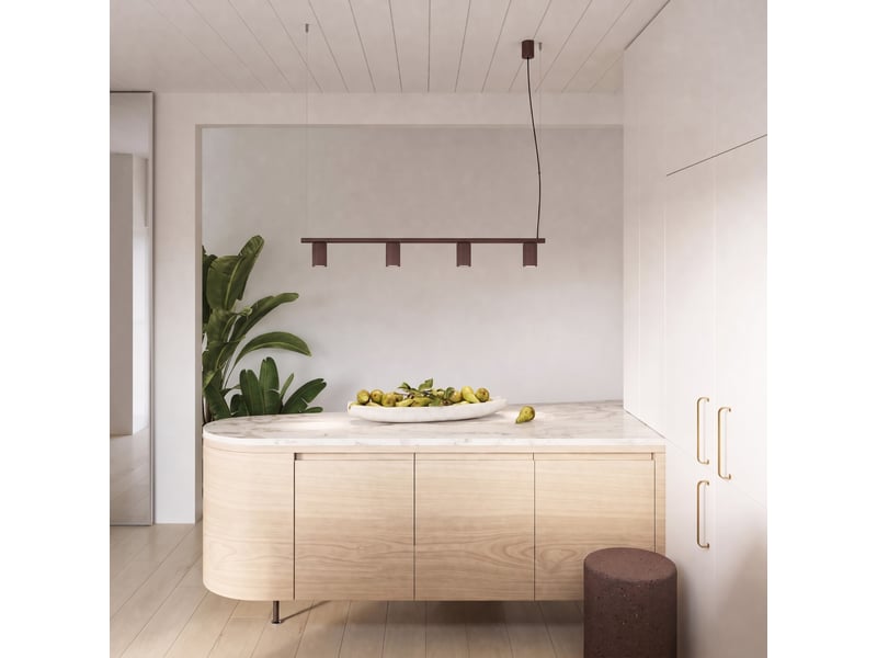  Lustre rayo 4 brun aluminium moderne 208x122x6cm SL.3242 - Conforama B