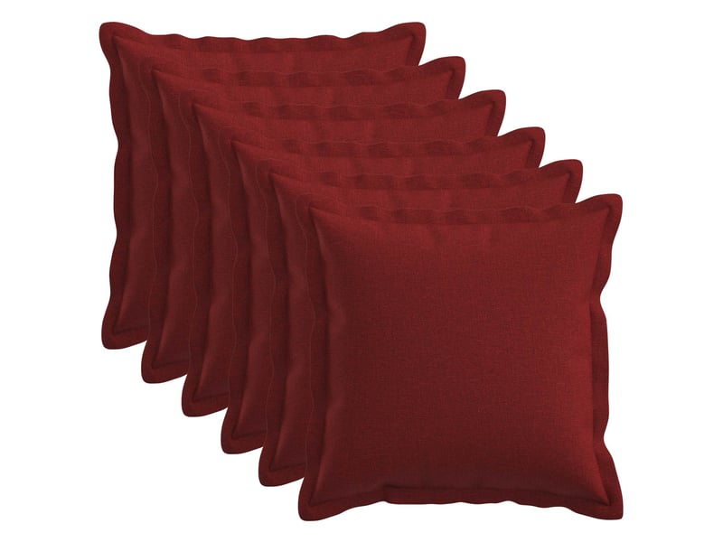  Lot de 6 coussins avec oreiller, coussins décoratifs houten bordeaux lin synthétique cf51295  - Conforama B