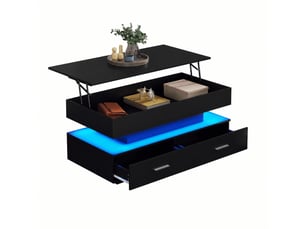 Table basse rectangulaire coloris noir   - 50 cmx100 cm