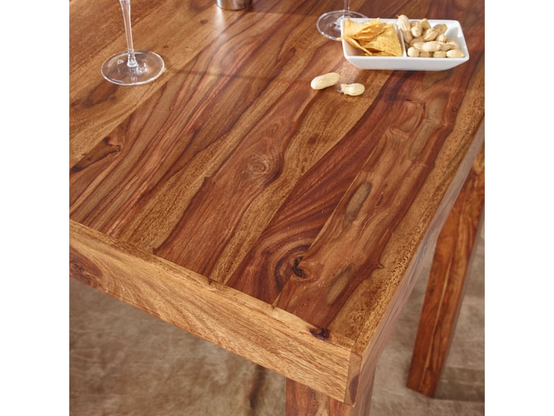  Table de bar carrée 80x80x110 cm en sheesham massif  - Conforama C