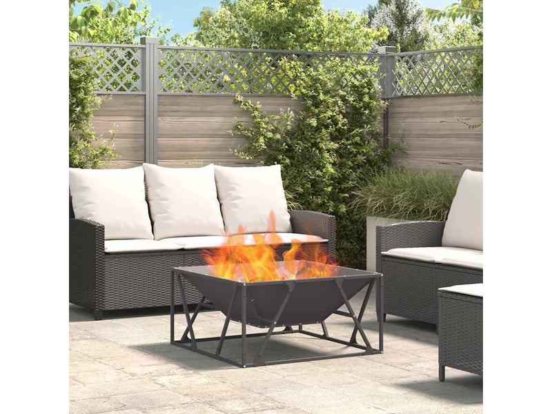  Brasero exterieur, foyer noir 80x80x40 cm acier patiné shl20280  - Conforama B