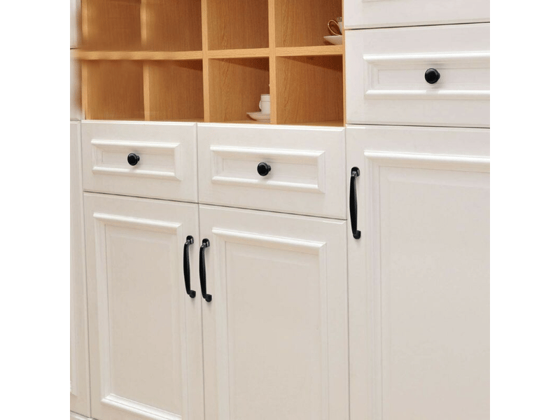 10 tirateurs pour porte de cuisine, placard, tiroir, meuble de chambre à coucher, distance entre axes de 128 mm, aluminium noir - Conforama E