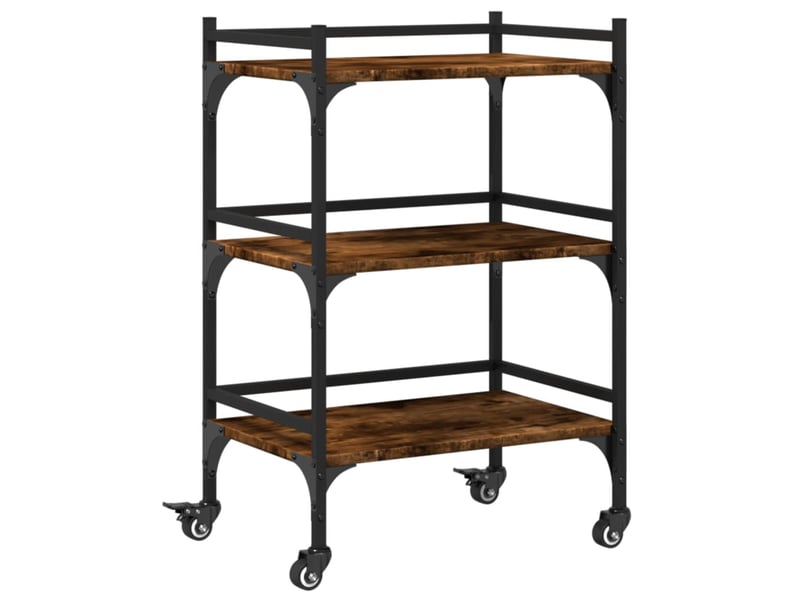  Chariot de cuisine, chariot de rangement chêne fumé 50x35x75,5 cm bois d'ingénierie  - Conforama A