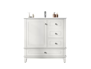 Meuble sous vasque 81x47x86 cm 3 tiroirs mdf blanc
