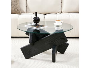 Table basse rond(e) coloris bicolore <strong>VIVRYN</strong> <strong></strong>