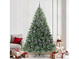 Sapin de noël artificiel, arbre de noël avec 300 led vert 240 cm pe et pvc shl9994