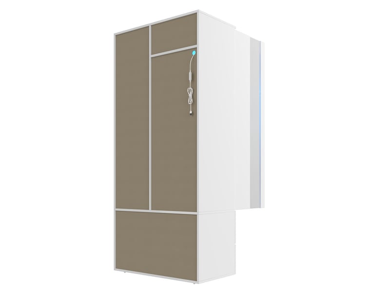  Armoire LED 90x50x200cm blanche, 3 portes, 2 tiroirs, 6 étagères, tringle – moderne pour chambre/enfant/bureau  - Conforama E