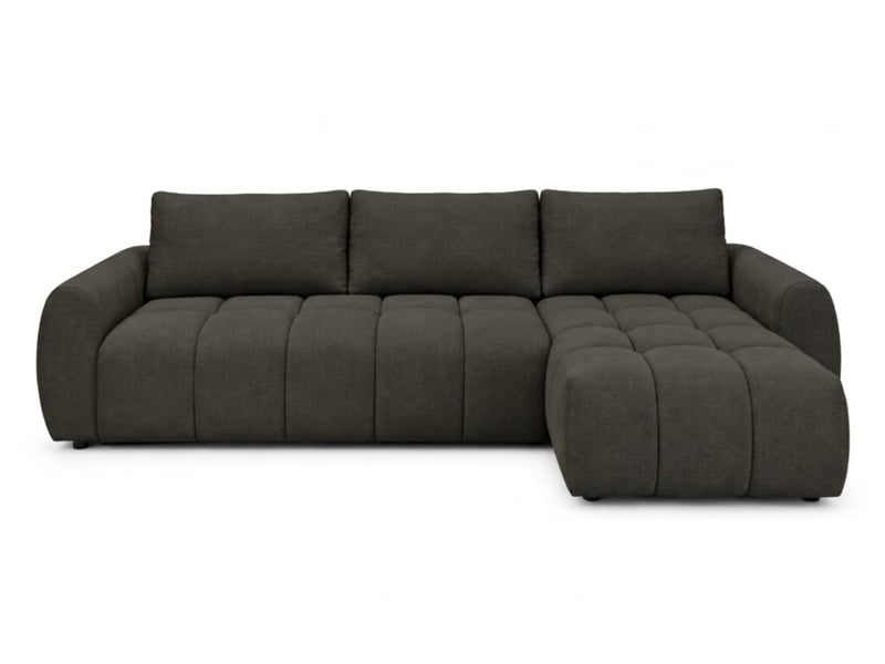  Bobochic canapé d'angle réversible convertible coffre fuji ouverture express tissu chiné gris foncé  réversible FUJI - Conforama A
