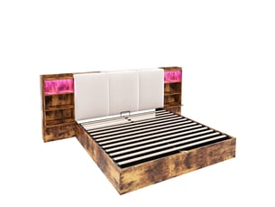Lit avec rangement 180x200 cm    coloris marron