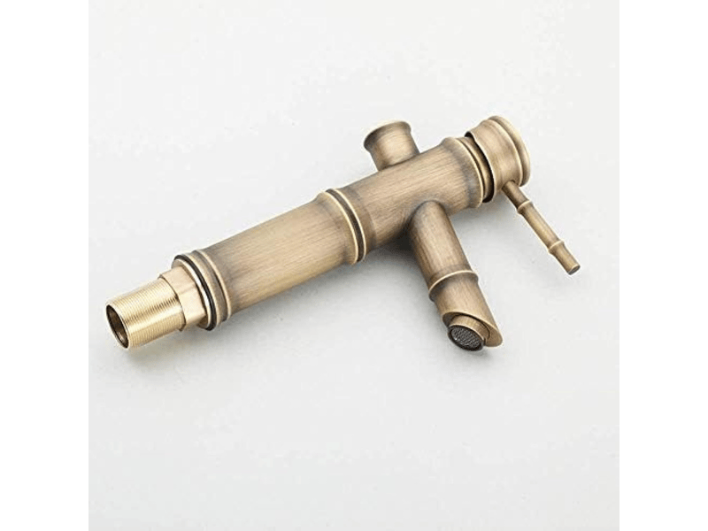  Robinet de salle de bain en bambou antique, robinet à poignée unique en laiton, robinet de lavabo en bambou, profil bas  - Conforama C