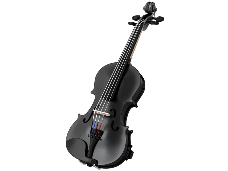  Violon 44 ensemble de violon en bois massif pour adultes et débutants avec étui léger et portable 60 x 21 cm noir  - Conforama A