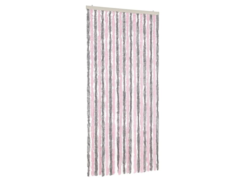  Rideau anti-mouches, moustiquaire gris argenté et rose 90x220 cm chenille cf43529  - Conforama A