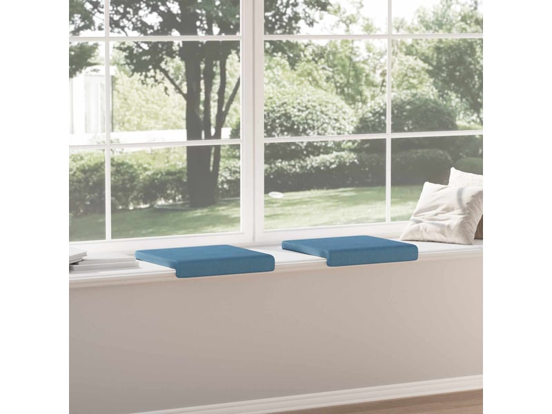 Lot de 2 coussins de banc, coussins d'assise, coussins pour chaisecanapé velours côtelé bleu profondeur 35 cm cf52524 - Conforama D