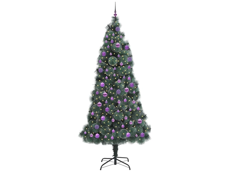  Sapin de noël - arbre de noël artificiel pré-éclairé avec ensemble de boules  - Conforama C